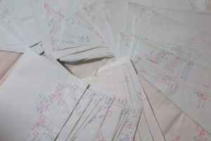 日経平均チャート15年分手書きした方眼用紙の画像